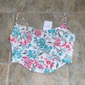 Japna Floral Corset Top Size M NEW